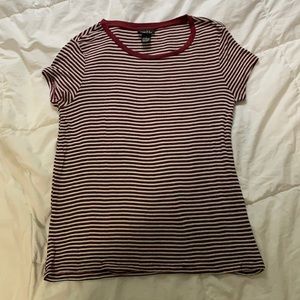 Maroon/Black/White Striped T-Shirt